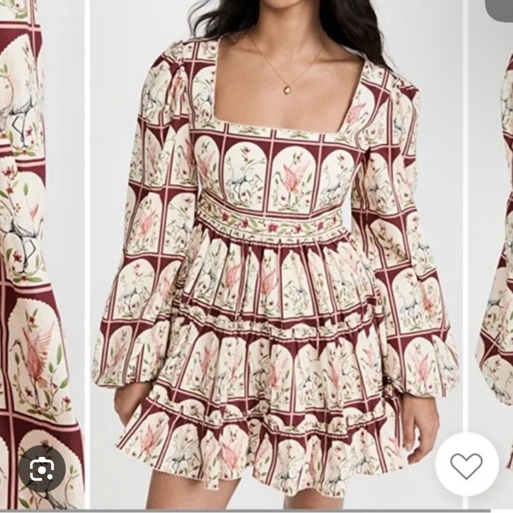 $440 Agua Bendita Avena Garza Bird Dress M